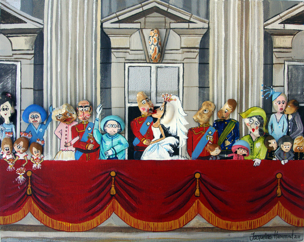 The Pebble Heads Royal Wedding Painting  Smart Deco Homeware Lighting and Art by Jacqueline hammond