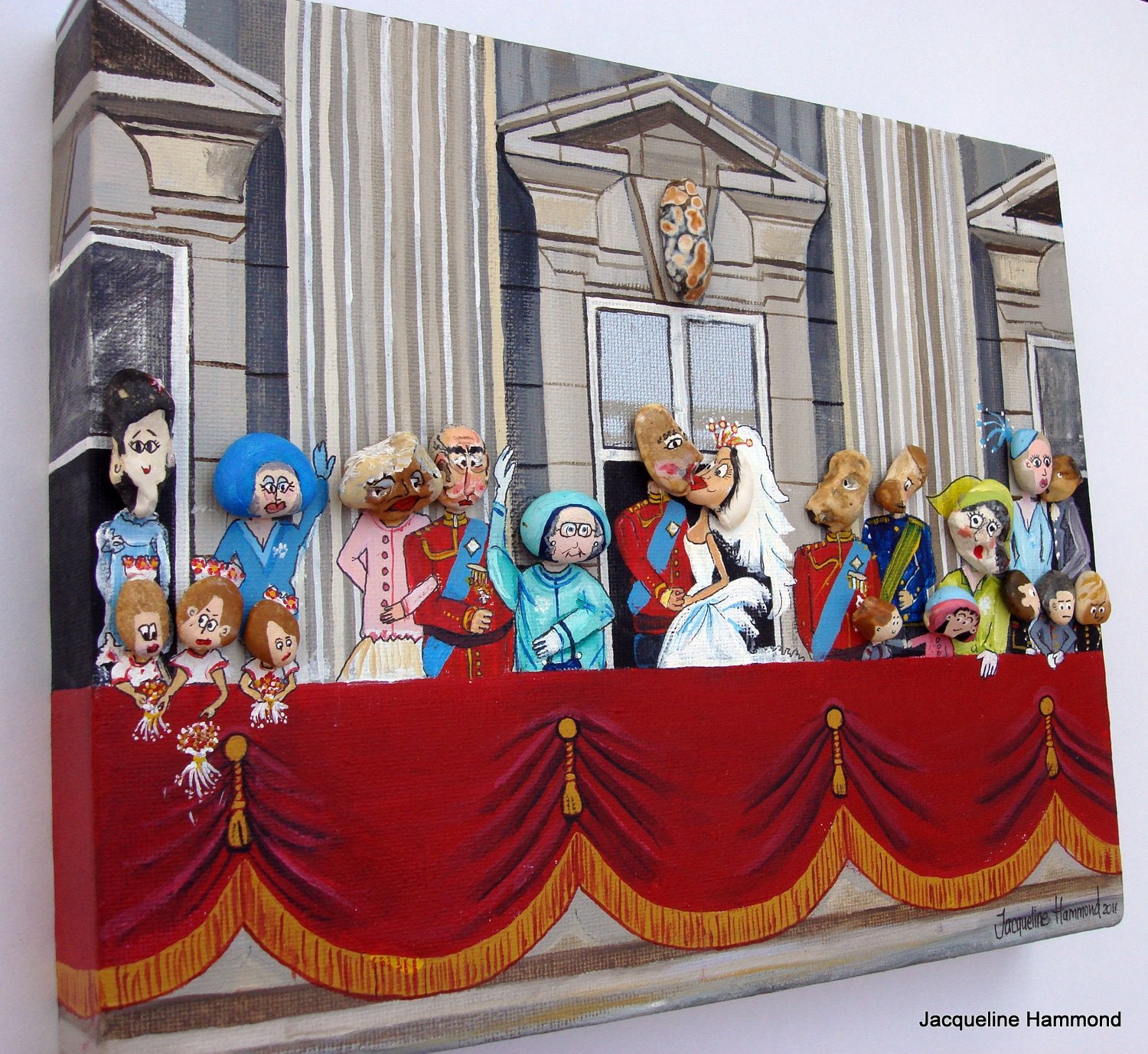 The Pebble Heads Royal Wedding Painting  Smart Deco Homeware Lighting and Art by Jacqueline hammond