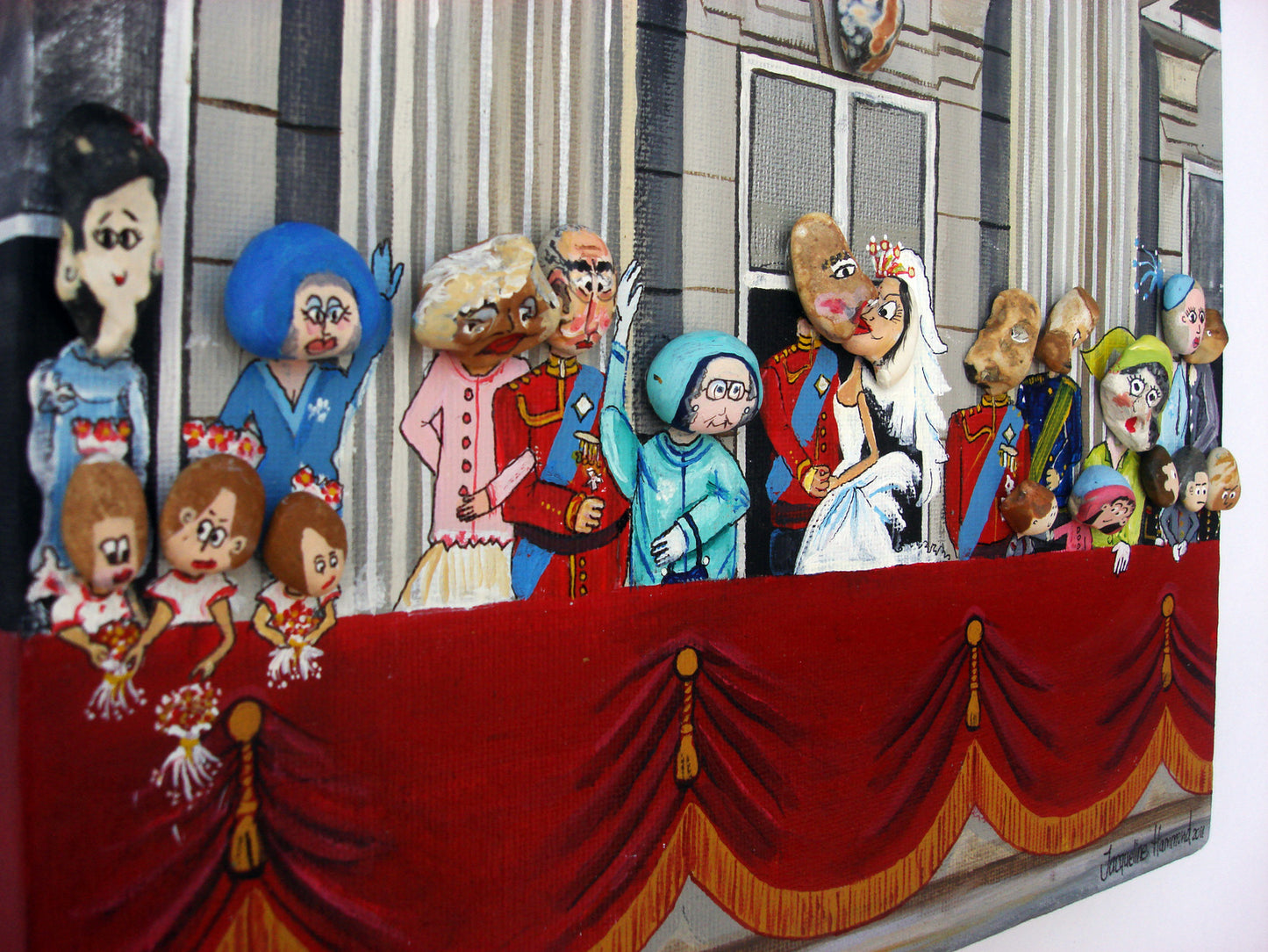 The Pebble Heads Royal Wedding Painting  Smart Deco Homeware Lighting and Art by Jacqueline hammond