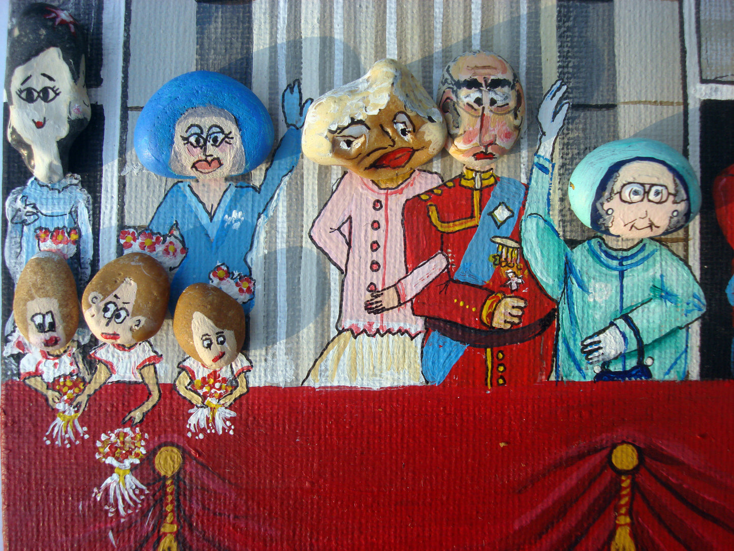 The Pebble Heads Royal Wedding Painting  Smart Deco Homeware Lighting and Art by Jacqueline hammond