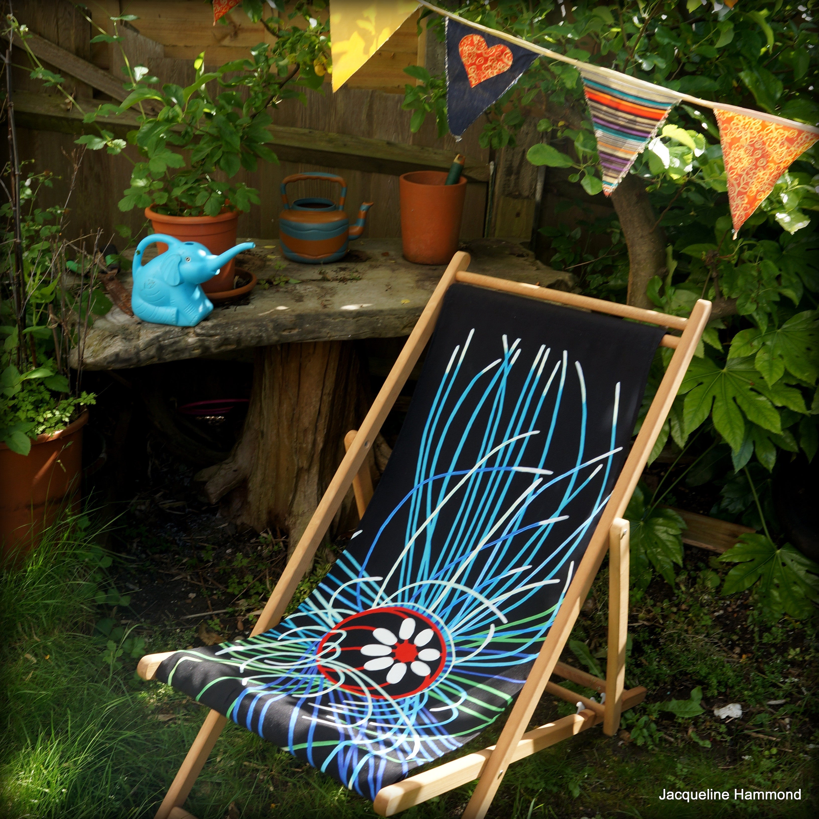 Deckchair - Ultraviolet Jellyfish  Smart Deco Homeware Lighting and Art by Jacqueline hammond