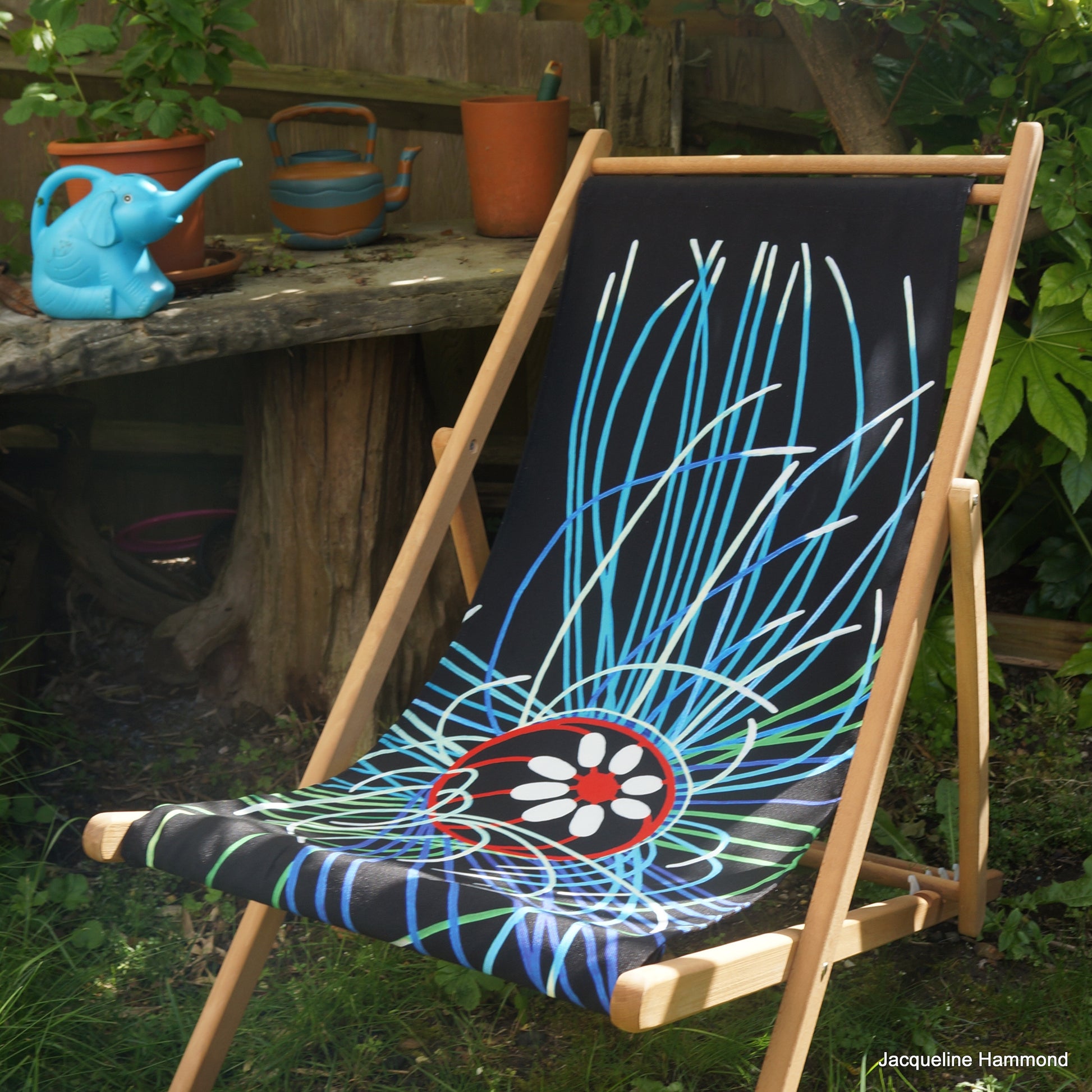 Deckchair - Ultraviolet Jellyfish  Smart Deco Homeware Lighting and Art by Jacqueline hammond