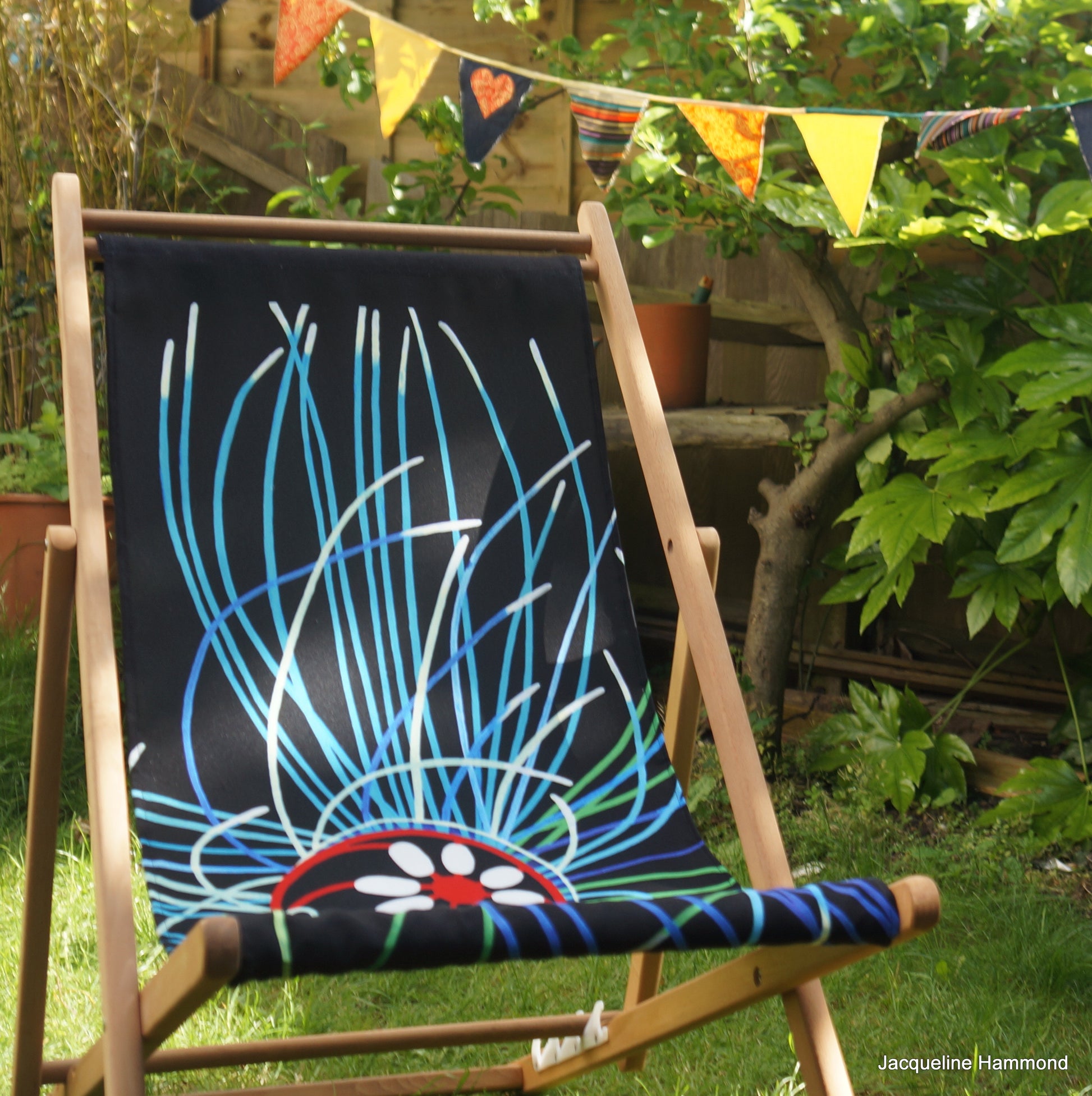 Deckchair - Ultraviolet Jellyfish  Smart Deco Homeware Lighting and Art by Jacqueline hammond