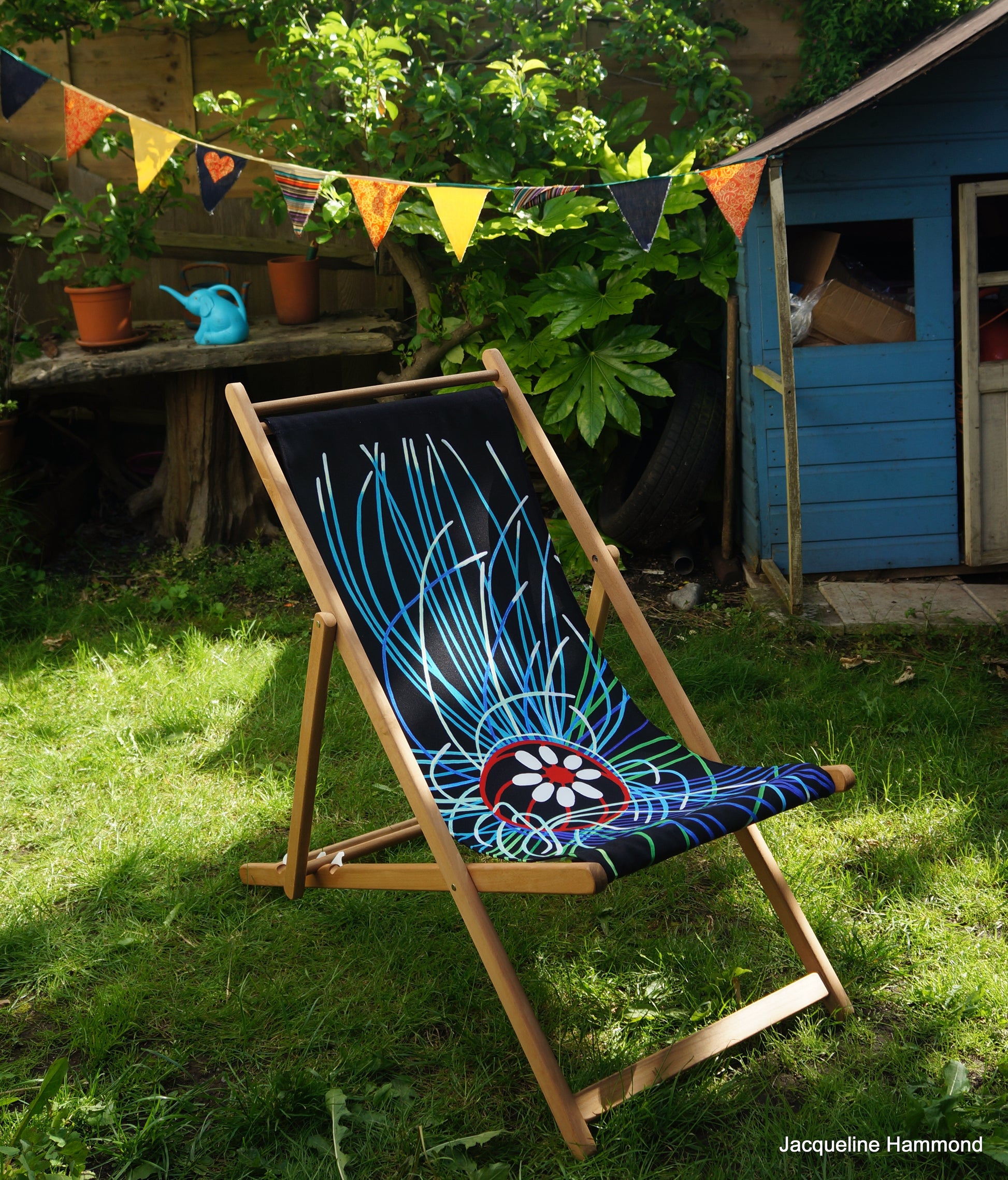 Deckchair - Ultraviolet Jellyfish  Smart Deco Homeware Lighting and Art by Jacqueline hammond