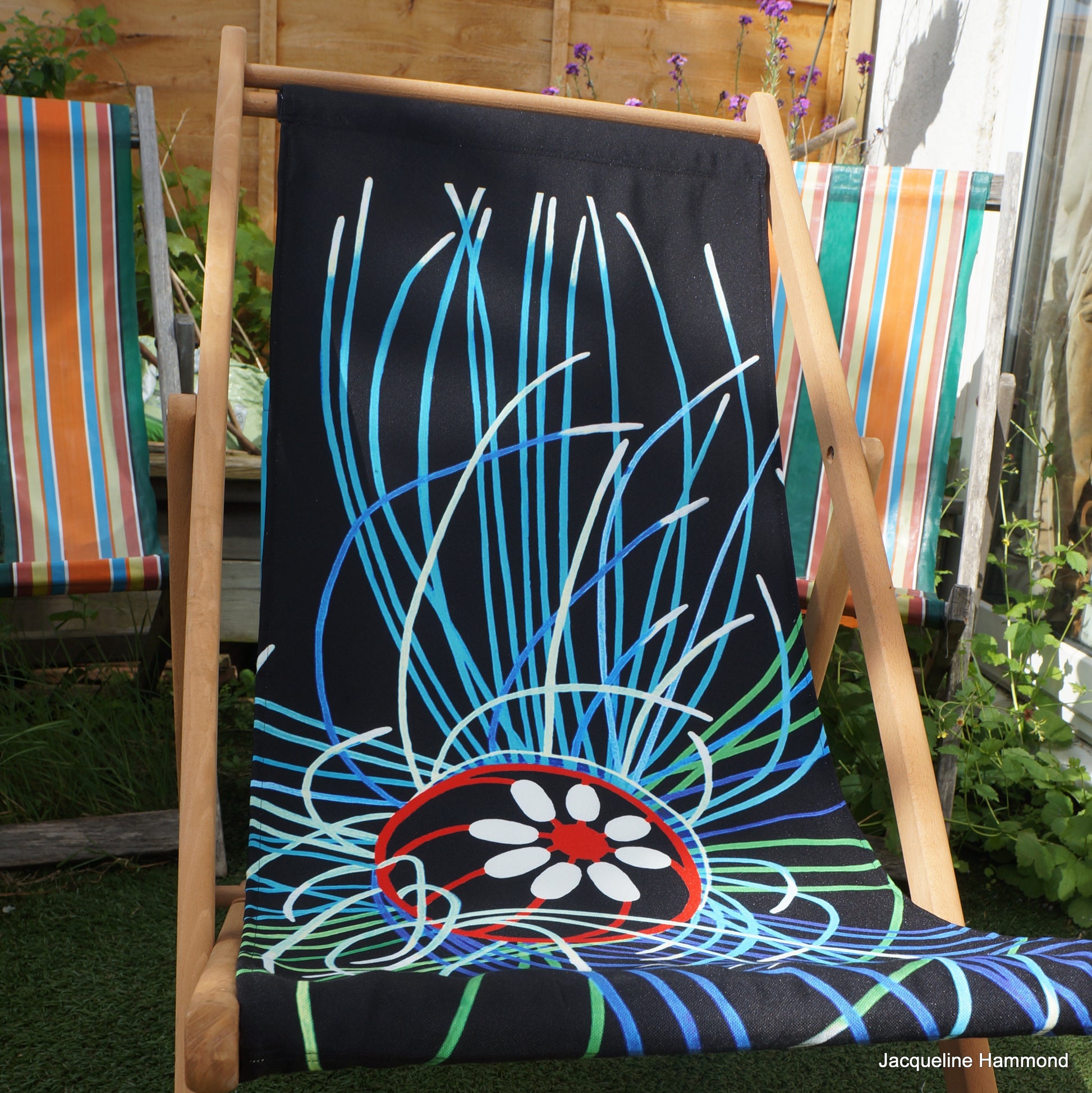 Deckchair - Ultraviolet Jellyfish  Smart Deco Homeware Lighting and Art by Jacqueline hammond