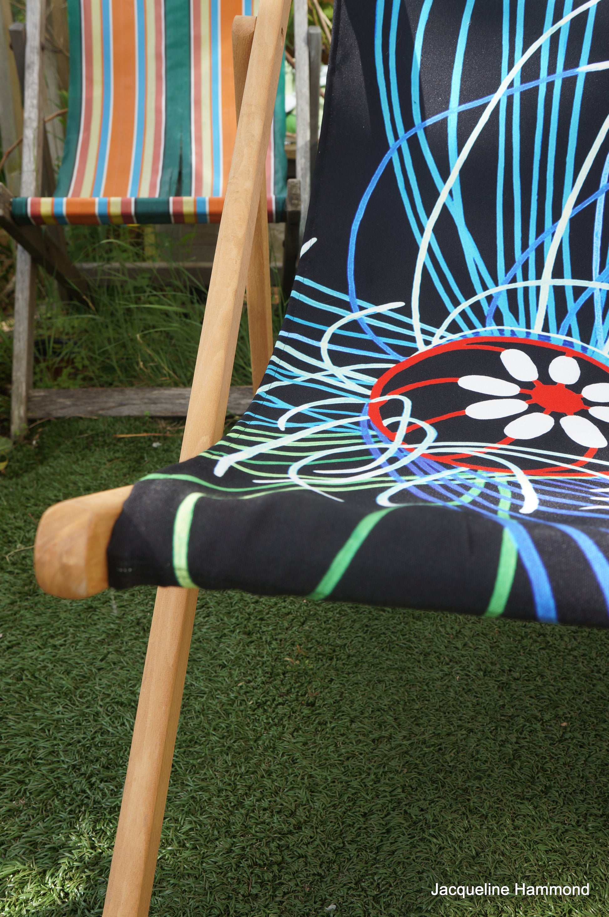 Deckchair - Ultraviolet Jellyfish  Smart Deco Homeware Lighting and Art by Jacqueline hammond