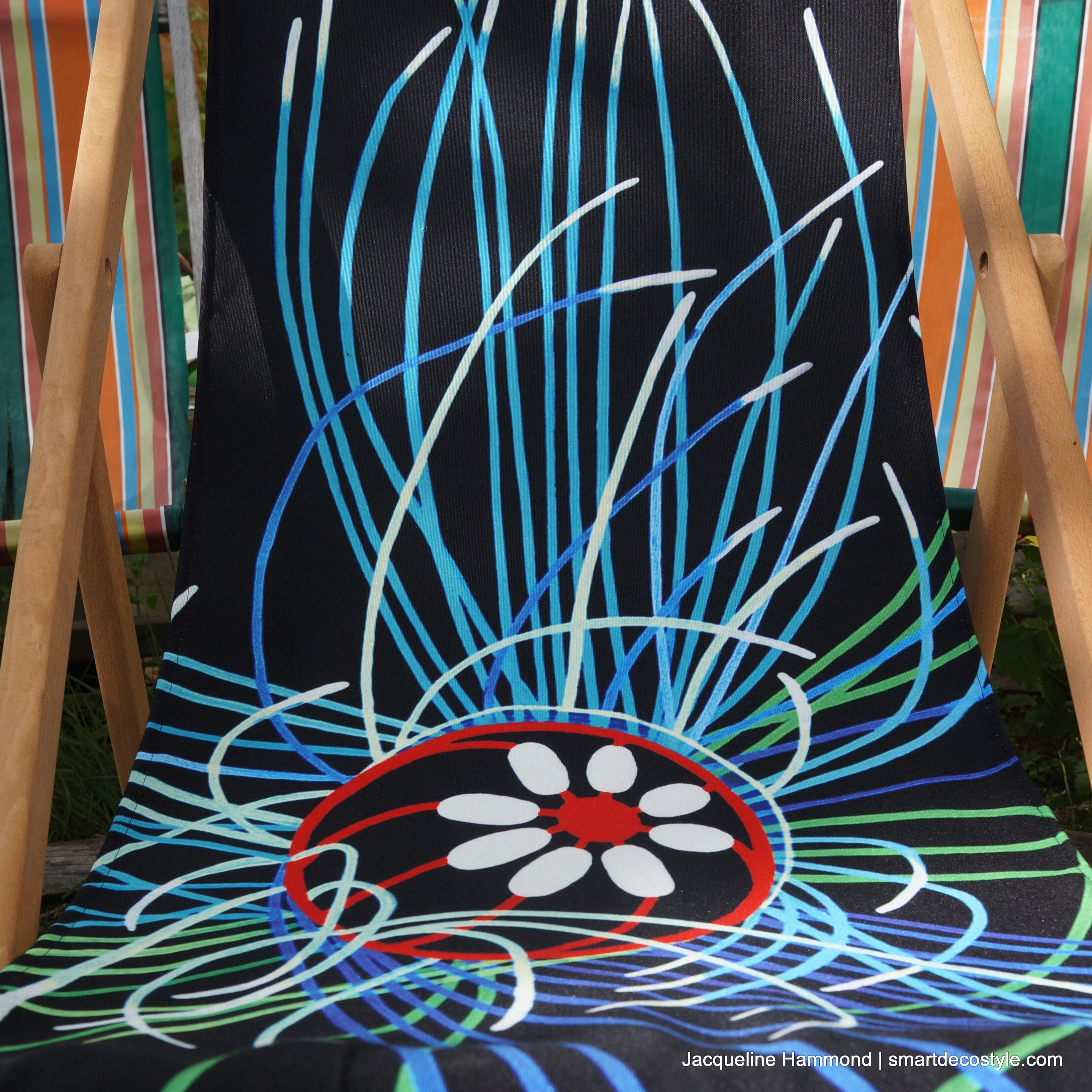 Deckchair - Ultraviolet Jellyfish  Smart Deco Homeware Lighting and Art by Jacqueline hammond