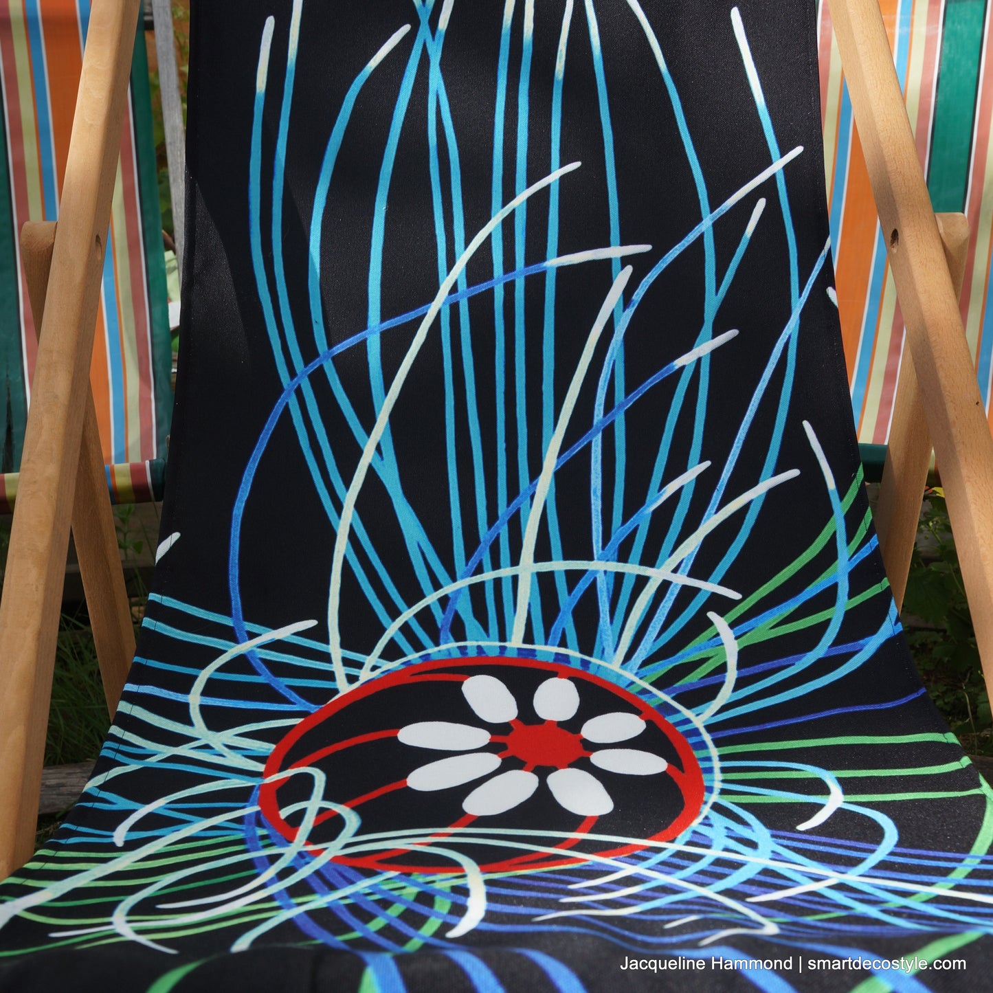 Deckchair - Ultraviolet Jellyfish  Smart Deco Homeware Lighting and Art by Jacqueline hammond