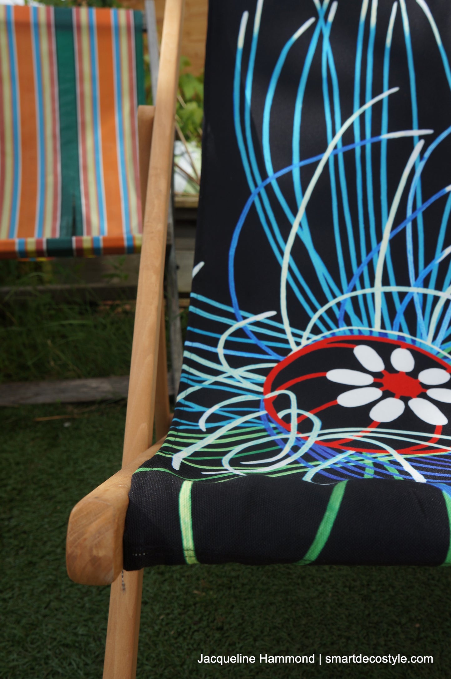 Deckchair - Ultraviolet Jellyfish  Smart Deco Homeware Lighting and Art by Jacqueline hammond