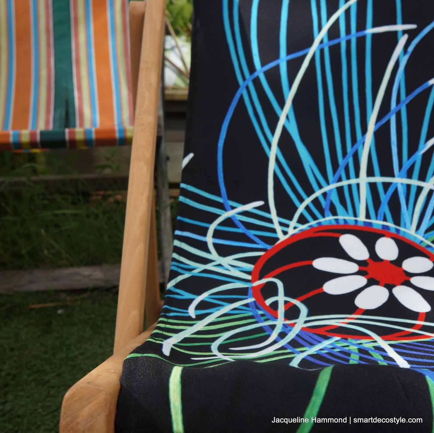 Deckchair - Ultraviolet Jellyfish  Smart Deco Homeware Lighting and Art by Jacqueline hammond