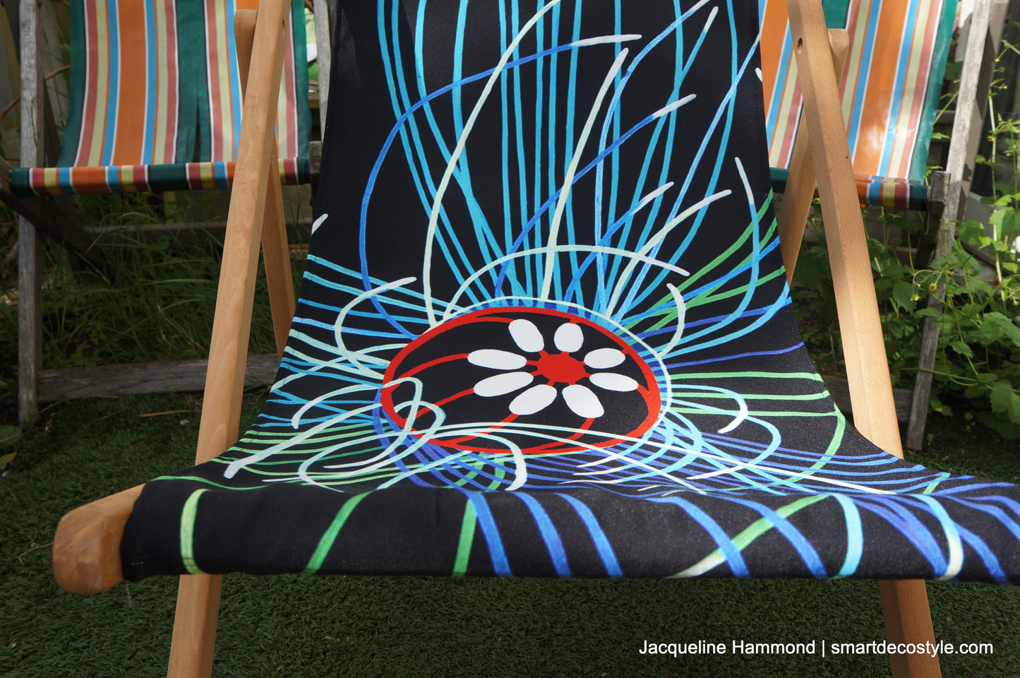 Deckchair - Ultraviolet Jellyfish  Smart Deco Homeware Lighting and Art by Jacqueline hammond