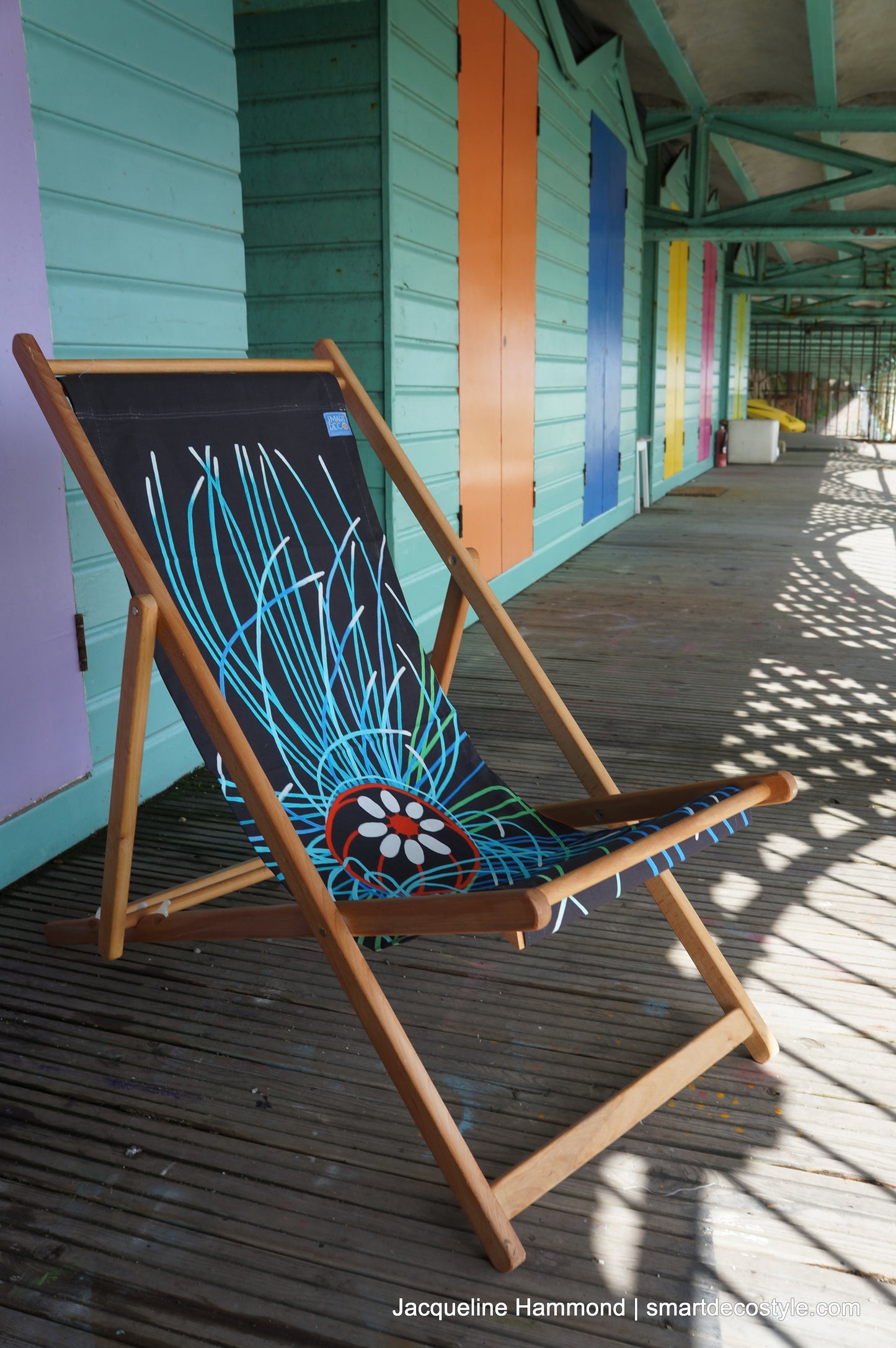 Deckchair - Ultraviolet Jellyfish  Smart Deco Homeware Lighting and Art by Jacqueline hammond