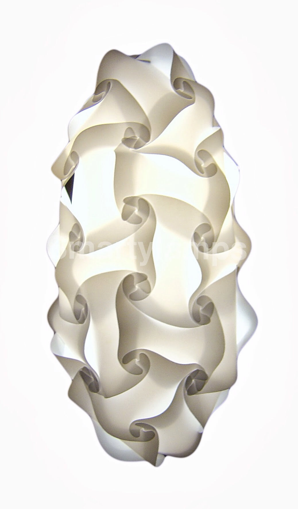 Elegant white spiral lamp shade with intricate twisted design, perfect for modern interior lighting in Smart Deco Style home.