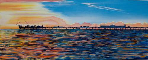 Bright Sunset at Brighton Pier - Print  Smart Deco Homeware Lighting and Art by Jacqueline hammond