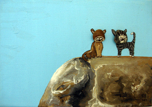 The Pebble Heads - Cats (SOLD)  Smart Deco Homeware Lighting and Art by Jacqueline hammond