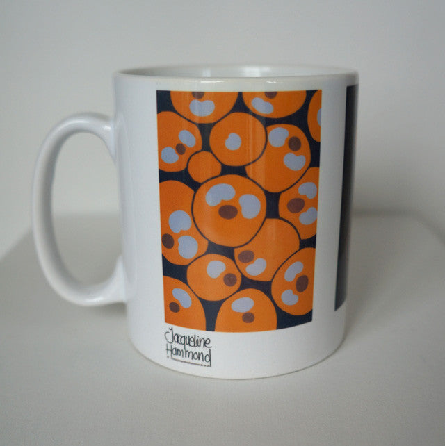 Ceramic Mug - Orange Jellyfish  Smart Deco Homeware Lighting and Art by Jacqueline hammond