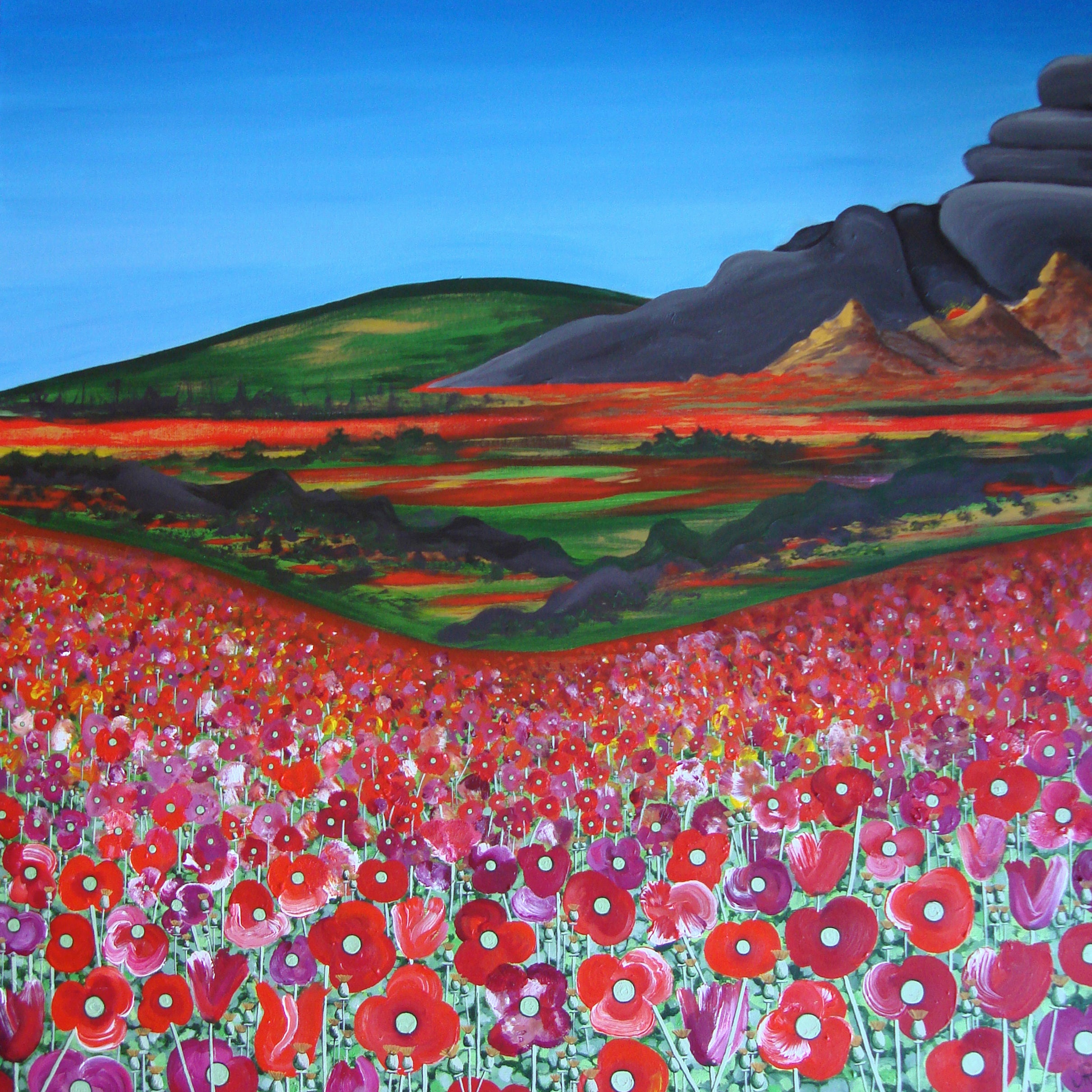Print of Painting Field of Dreams By Jacqueline Hammond  Smart Deco Homeware Lighting and Art by Jacqueline hammond