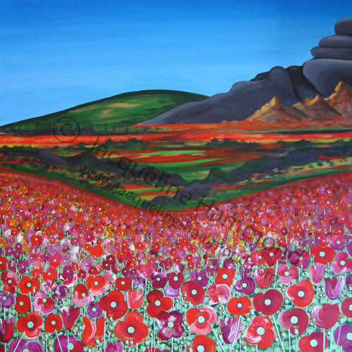Poppy Series - Field of Dreams painting (SOLD)  Smart Deco Homeware Lighting and Art by Jacqueline hammond