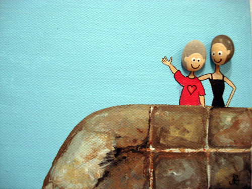 The Pebble Heads - Friends Indeed (SOLD)  Smart Deco Homeware Lighting and Art by Jacqueline hammond