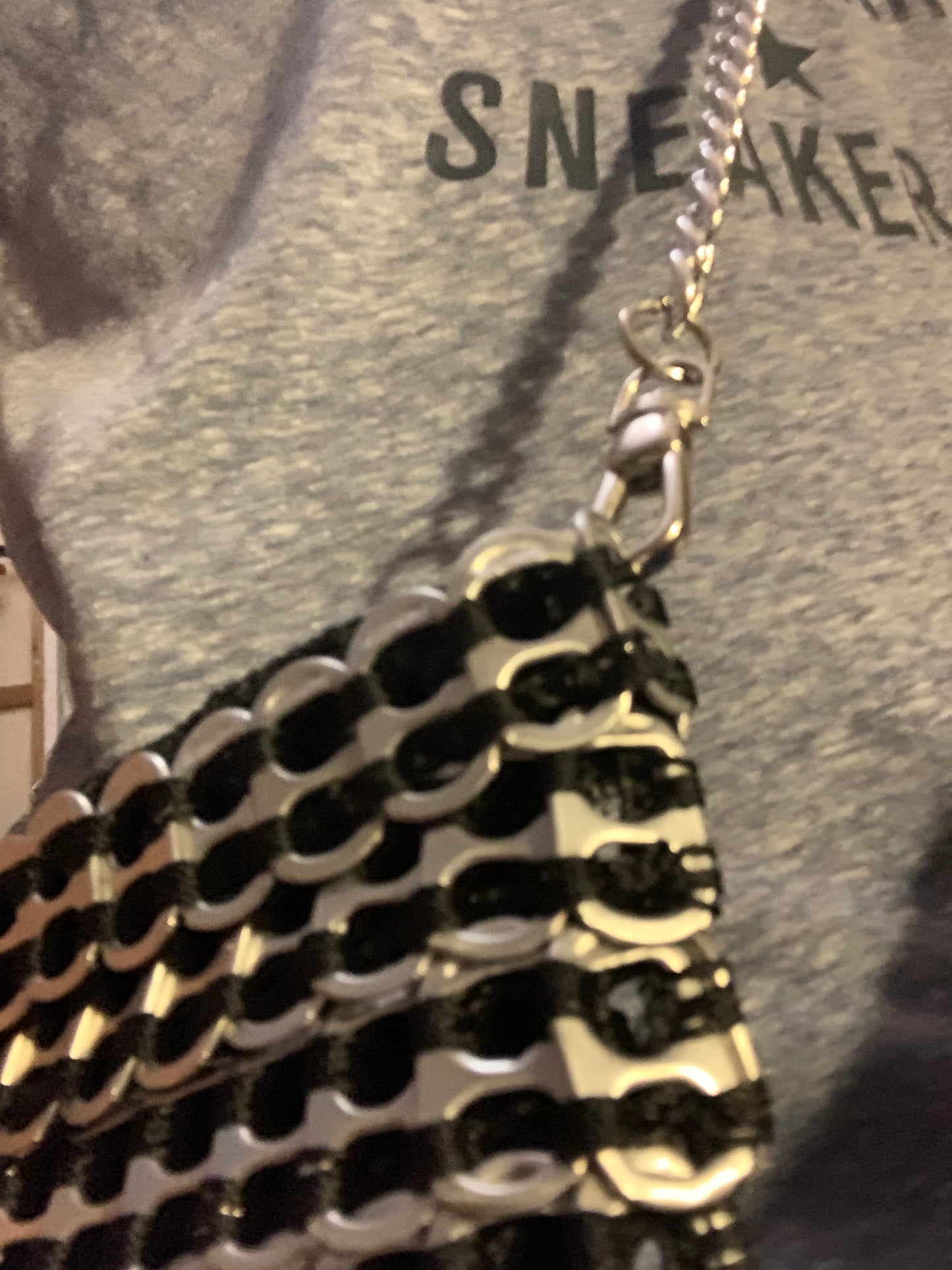 Perry Crochet Cross Body Bag by Soda Pop - Handmade with Metallic Silver Ring-Pulls