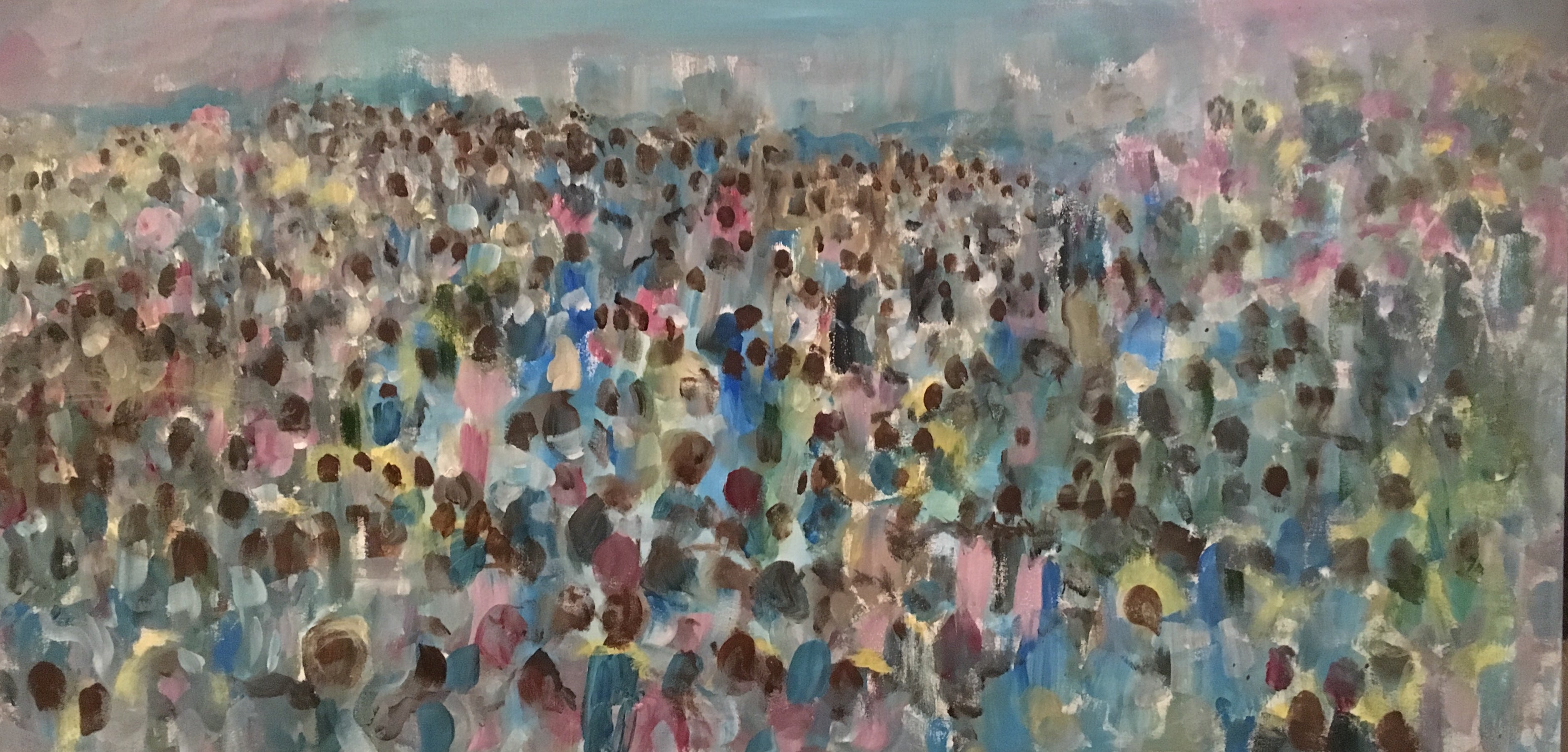 Original Painting - The Crowd – Smart Deco Style