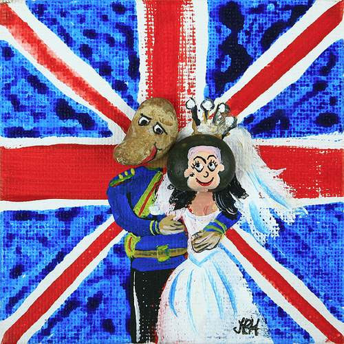 Royal Wedding Portrait  Smart Deco Homeware Lighting and Art by Jacqueline hammond