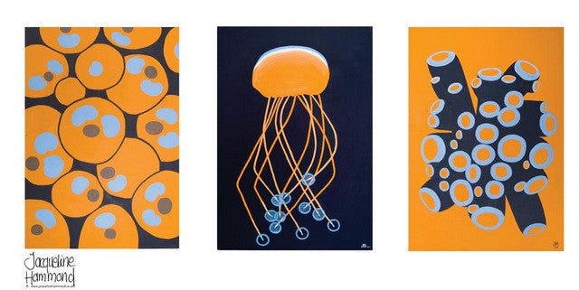 Ceramic Mug - Orange Jellyfish  Smart Deco Homeware Lighting and Art by Jacqueline hammond