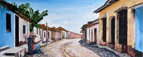 Painting - Our Man Jose in Trinidad, Cuba  Smart Deco Homeware Lighting and Art by Jacqueline hammond