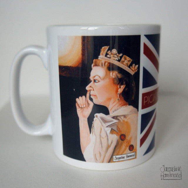 Rude Brittania - Ceramic Mug - Queenie - Pick Me  Smart Deco Homeware Lighting and Art by Jacqueline hammond