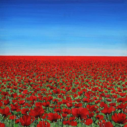 Poppy Series - Opening Horizon painting (SOLD)  Smart Deco Homeware Lighting and Art by Jacqueline hammond