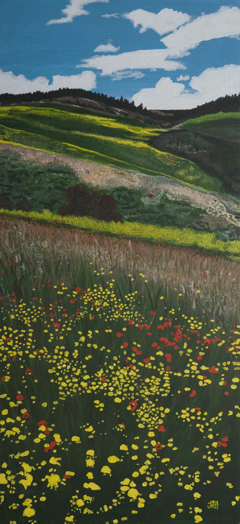 Poppy Series - Santa Fe Fields painting (SOLD)  Smart Deco Homeware Lighting and Art by Jacqueline hammond