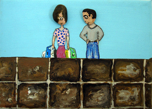 The Pebble Heads - Shopaholic (SOLD)  Smart Deco Homeware Lighting and Art by Jacqueline hammond