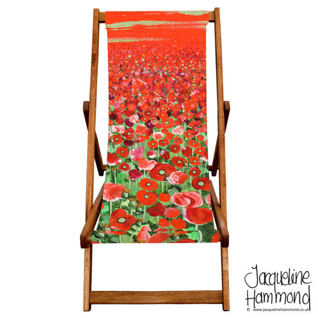 Deckchair - Traditional Seaside - Poppy  Smart Deco Homeware Lighting and Art by Jacqueline hammond