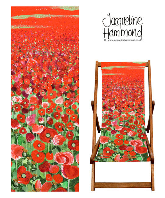 Deckchair - Traditional Seaside - Poppy  Smart Deco Homeware Lighting and Art by Jacqueline hammond