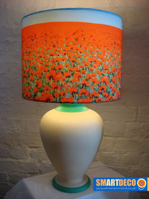 Lamp Shade - Poppy Blue Sky  Smart Deco Homeware Lighting and Art by Jacqueline hammond