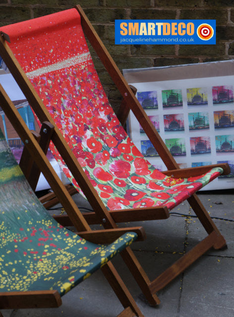 Deckchair - Traditional Seaside - Poppy  Smart Deco Homeware Lighting and Art by Jacqueline hammond