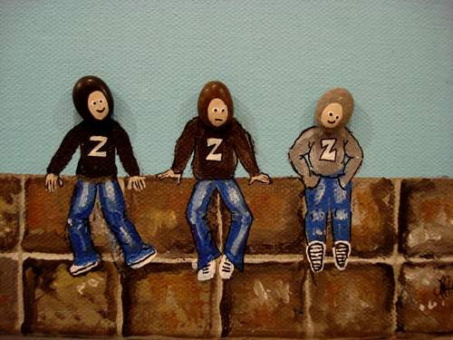 The Pebble Heads - The Z Hoodies (SOLD)  Smart Deco Homeware Lighting and Art by Jacqueline hammond