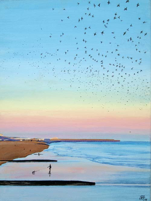 Print - Brighton Sunsets, Tidal Sunset - Zooming In  Smart Deco Homeware Lighting and Art by Jacqueline hammond