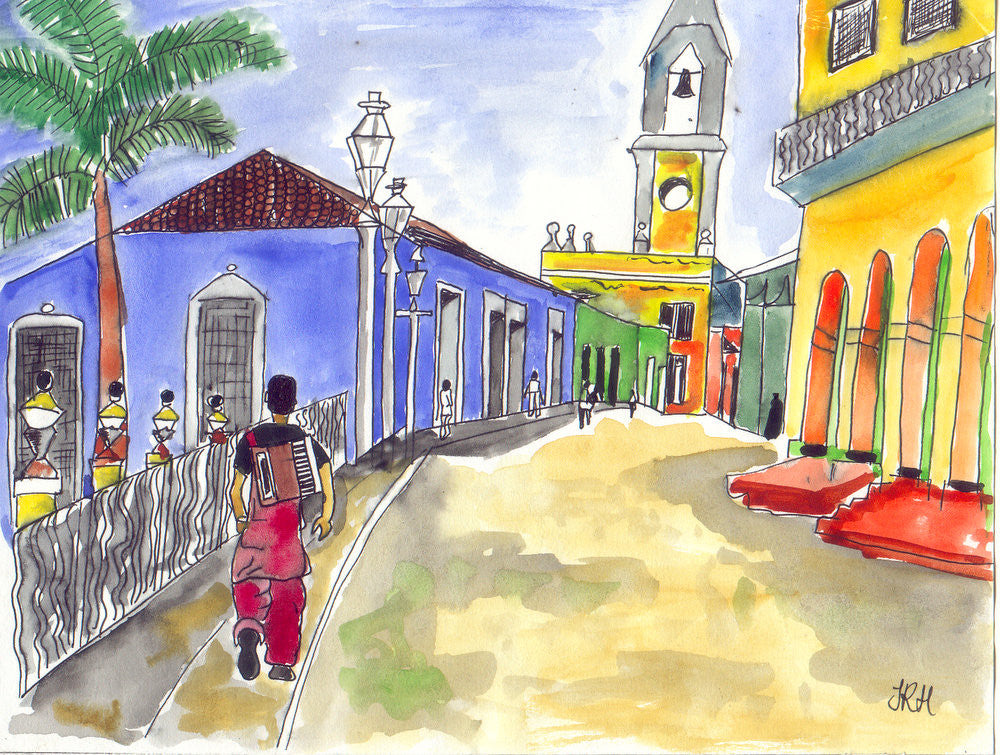 Trinidad Musician - Cuba  Smart Deco Homeware Lighting and Art by Jacqueline hammond