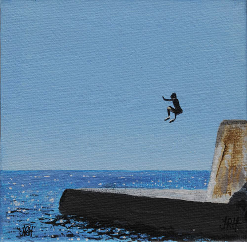 Painting - Original Groyne Triptych  Smart Deco Homeware Lighting and Art by Jacqueline hammond