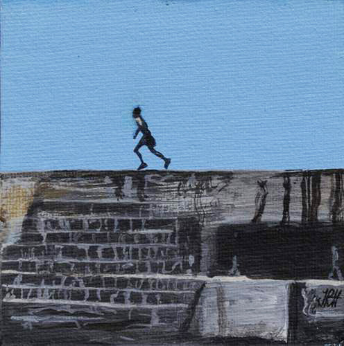 Painting - Original Groyne Triptych  Smart Deco Homeware Lighting and Art by Jacqueline hammond