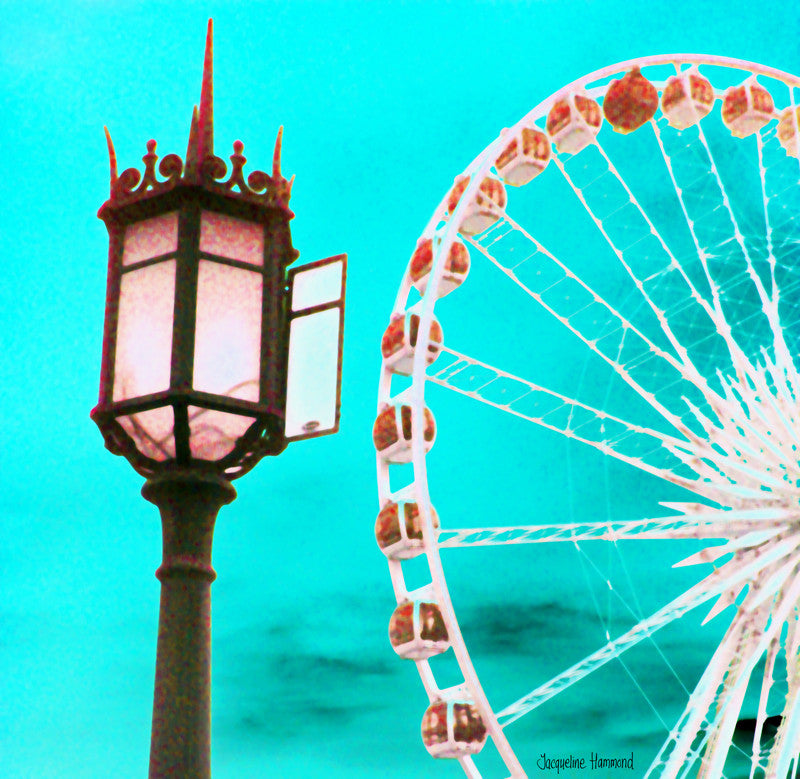 The Brighton Wheel Series - Turning Turquoise on the Brighton Wheel  Smart Deco Homeware Lighting and Art by Jacqueline hammond